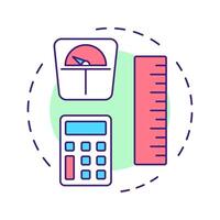 BMI multi color concept icon. Body mass index. Fat calculation, measurement tools. Round shape line illustration. Abstract idea. Graphic design. Easy to use in infographic, presentation vector