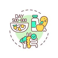 Calorie quality multi color concept icon. Nutrition management, food organization. Round shape line illustration. Abstract idea. Graphic design. Easy to use in infographic, presentation vector