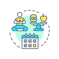 Lifestyle therapy multi color concept icon. Meal control, food products. Schedule, healthcare. Round shape line illustration. Abstract idea. Graphic design. Easy to use in infographic, presentation vector