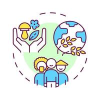 Food context multi color concept icon. Cultural heritage, diversity. Agriculture, ecology. Round shape line illustration. Abstract idea. Graphic design. Easy to use in infographic, presentation vector
