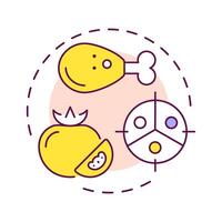 Separate multi color concept icon. Food management, portion control. Nutrition, diet. Round shape line illustration. Abstract idea. Graphic design. Easy to use in infographic, presentation vector