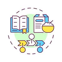 Food story multi color concept icon. Cooking recipe, cookbook. Steps, progress. Round shape line illustration. Abstract idea. Graphic design. Easy to use in infographic, presentation vector