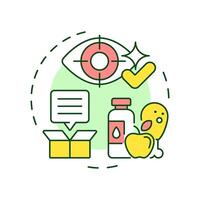 Food transparency multi color concept icon. Products safety. Industry regulation, compliance. Round shape line illustration. Abstract idea. Graphic design. Easy to use in infographic, presentation vector
