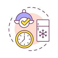 Chill multi color concept icon. Food freezer, equipment. Products preservation, safety. Round shape line illustration. Abstract idea. Graphic design. Easy to use in infographic, presentation vector