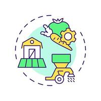 Food production multi color concept icon. Farming agriculture, harvesting. Cultivation, industry. Round shape line illustration. Abstract idea. Graphic design. Easy to use in infographic vector