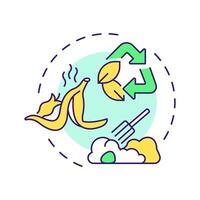 Resource and waste recovery multi color concept icon. Pollution recycling, reuse. Ecology preservation. Round shape line illustration. Abstract idea. Graphic design. Easy to use in infographic vector