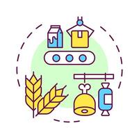 Food systems multi color concept icon. Production technology, supply chain. Conveyor belt. Round shape line illustration. Abstract idea. Graphic design. Easy to use in infographic, presentation vector