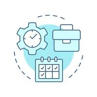 Employee attendance tracking soft blue concept icon. Work monitoring, organization. Round shape line illustration. Abstract idea. Graphic design. Easy to use in infographic, presentation vector