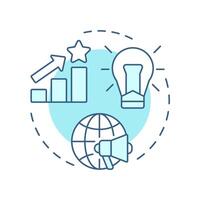 Industry trends analysis soft blue concept icon. Internet, communication. Social media. Round shape line illustration. Abstract idea. Graphic design. Easy to use in infographic, presentation vector