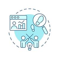 Competitor analysis soft blue concept icon. Swot research. Business, statistics. Round shape line illustration. Abstract idea. Graphic design. Easy to use in infographic, presentation vector