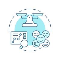 Emotion analysis soft blue concept icon. Statistical metrics, analytics. Marketing, research. Round shape line illustration. Abstract idea. Graphic design. Easy to use in infographic vector