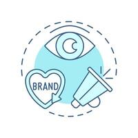 Brand recognition soft blue concept icon. Advertising, promoting. Marketing strategy. Round shape line illustration. Abstract idea. Graphic design. Easy to use in infographic, presentation vector