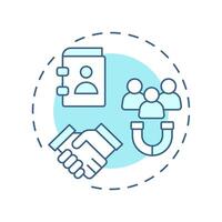 Generate leads soft blue concept icon. Marketing strategy, planning. Customer service. Round shape line illustration. Abstract idea. Graphic design. Easy to use in infographic, presentation vector
