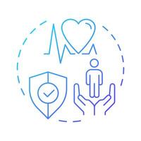 Life, liberty and security blue gradient concept icon. Human rights, social democracy. Round shape line illustration. Abstract idea. Graphic design. Easy to use in infographic, presentation vector