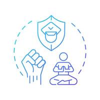 Torture freedom blue gradient concept icon. Public safety, police. Crime, violence. Round shape line illustration. Abstract idea. Graphic design. Easy to use in infographic, presentation vector