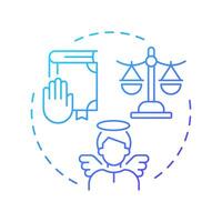 Innocence presumption blue gradient concept icon. Public trial, law equality. Legal system. Round shape line illustration. Abstract idea. Graphic design. Easy to use in infographic, presentation vector