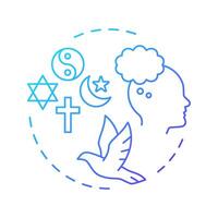 Religion freedom and thought blue gradient concept icon. Personal faith, worship. Round shape line illustration. Abstract idea. Graphic design. Easy to use in infographic, presentation vector
