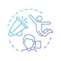 Expression freedom blue gradient concept icon. Cultural acceptance, personal opinion. Round shape line illustration. Abstract idea. Graphic design. Easy to use in infographic, presentation vector