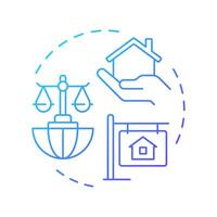 Property owning right blue gradient concept icon. Human rights. Business, investment. Round shape line illustration. Abstract idea. Graphic design. Easy to use in infographic, presentation vector