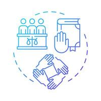 Community duties blue gradient concept icon. Collective welfare, civil engagement. Round shape line illustration. Abstract idea. Graphic design. Easy to use in infographic, presentation vector