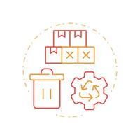 Minimizes inventory footprint duo tone concept icon. Reduction in scrap and waste. Benefit of MRP II. Round two color outline illustration. Abstract design. Easy to use in article vector