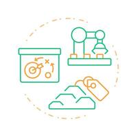 Material requirements planning duo tone concept icon. MRP in manufacturing regulation. Inventory management. Round two color outline illustration. Abstract design. Easy to use in article vector