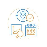 Forecast based planning duo tone concept icon. Statistical models. SAP regulation with consumption analytics. Round two color outline illustration. Abstract design. Easy to use in booklet vector