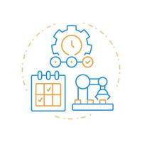 Time phased planning duo tone concept icon. Manufacturing timelines. SAP consumption based regulation. Round two color outline illustration. Abstract design. Easy to use in article vector