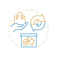 Reorder point planning duo tone concept icon. Orders placement strategy. SAP consumption based regulation. Round two color outline illustration. Abstract design. Easy to use in article vector