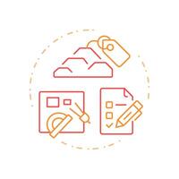 Bill of materials duo tone concept icon. MRP input. List of components required to manufacture product. Round two color outline illustration. Abstract design. Easy to use in article vector