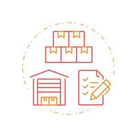 Inventory status file duo tone concept icon. Record of up to date manufacturing information. MRP input. Round two color outline illustration. Abstract design. Easy to use in article vector
