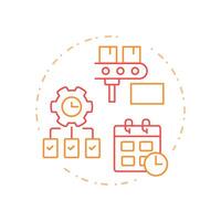 Master production schedule duo tone concept icon. Products manufacture planning process. MRP input. Round two color outline illustration. Abstract design. Easy to use in booklet vector