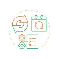 Changes to planned orders duo tone concept icon. Modifications in original production schedules. MRP output. Round two color outline illustration. Abstract design. Easy to use in article vector