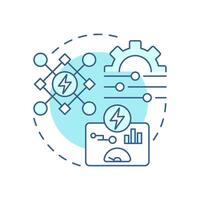 Energy monitoring system soft blue concept icon. Tracking, control. Industrial, technology. Round shape line illustration. Abstract idea. Graphic design. Easy to use in infographic, presentation vector