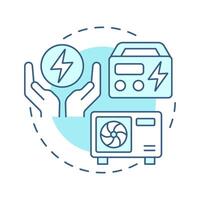 HEMS soft blue concept icon. Home energy management system. Power consumption. Round shape line illustration. Abstract idea. Graphic design. Easy to use in infographic, presentation vector