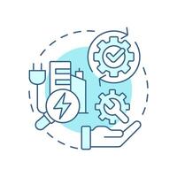 Continuous updates EMS soft blue concept icon. Urban electrification, energy management. Round shape line illustration. Abstract idea. Graphic design. Easy to use in infographic, presentation vector
