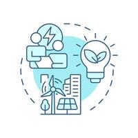 Implement EMS soft blue concept icon. Energy management system. Urban electrification. Round shape line illustration. Abstract idea. Graphic design. Easy to use in infographic, presentation vector