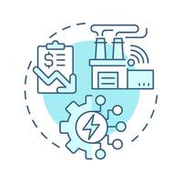IEMS soft blue concept icon. Industrial energy management. Factory electrification. Round shape line illustration. Abstract idea. Graphic design. Easy to use in infographic, presentation vector