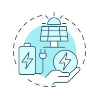 ESS soft blue concept icon. Energy storage system, technology. Power supply, electrification. Round shape line illustration. Abstract idea. Graphic design. Easy to use in infographic vector