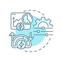 Peak shaving soft blue concept icon. Consumption control. Real time monitoring, tracking. Round shape line illustration. Abstract idea. Graphic design. Easy to use in infographic, presentation vector