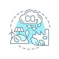 Lower carbon emissions soft blue concept icon. Green production, ecology preservation. Renewable energy. Round shape line illustration. Abstract idea. Graphic design. Easy to use in infographic vector