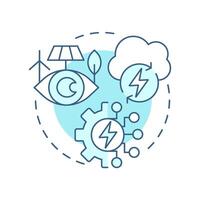 Cloud based EMS soft blue concept icon. Data management, technology. Monitoring, tracking. Round shape line illustration. Abstract idea. Graphic design. Easy to use in infographic, presentation vector