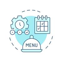 Choose time frame soft blue concept icon. Step of menu engineering. Restaurant industry management. Round shape line illustration. Abstract idea. Graphic design. Easy to use in promotional material vector