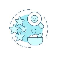 Popularity of every dish soft blue concept icon. Analyzing restaurant sales data. Menu engineering. Round shape line illustration. Abstract idea. Graphic design. Easy to use in promotional material vector