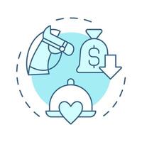 Plow horses soft blue concept icon. Low profitability high popularity. Menu engineering matrix. Round shape line illustration. Abstract idea. Graphic design. Easy to use in promotional material vector