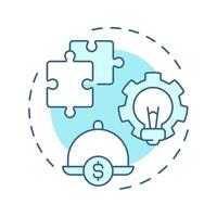 Puzzles dishes soft blue concept icon. High profit with low popularity. Menu engineering matrix. Round shape line illustration. Abstract idea. Graphic design. Easy to use in presentation vector