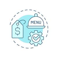 Menu psychology soft blue concept icon. Strategy of dishes selling. Restaurant business management. Round shape line illustration. Abstract idea. Graphic design. Easy to use in presentation vector