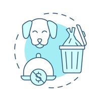 Dogs dishes soft blue concept icon. Low profitability and popularity. Menu engineering matrix. Round shape line illustration. Abstract idea. Graphic design. Easy to use in promotional material vector