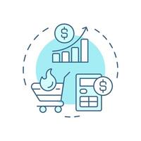 Yield management soft blue concept icon. Effective financial strategy. Restaurant business development. Round shape line illustration. Abstract idea. Graphic design. Easy to use in presentation vector