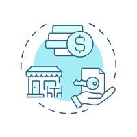 Rent and utilities soft blue concept icon. Regular payments regulation. Restaurant operational costs. Round shape line illustration. Abstract idea. Graphic design. Easy to use in presentation vector